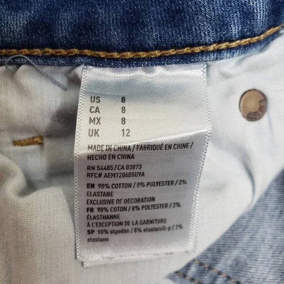 American Eagle Hi-Rise Shortie Denim Jean Shorts Womens 8 - Picture 9 of 10